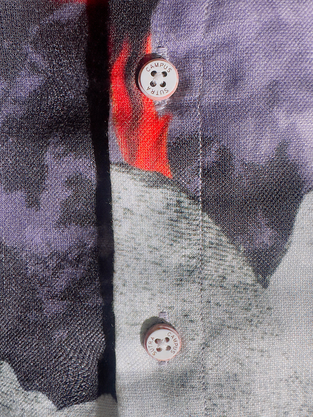 Purple Floral Printed Rayon Shirt With Spread Collar