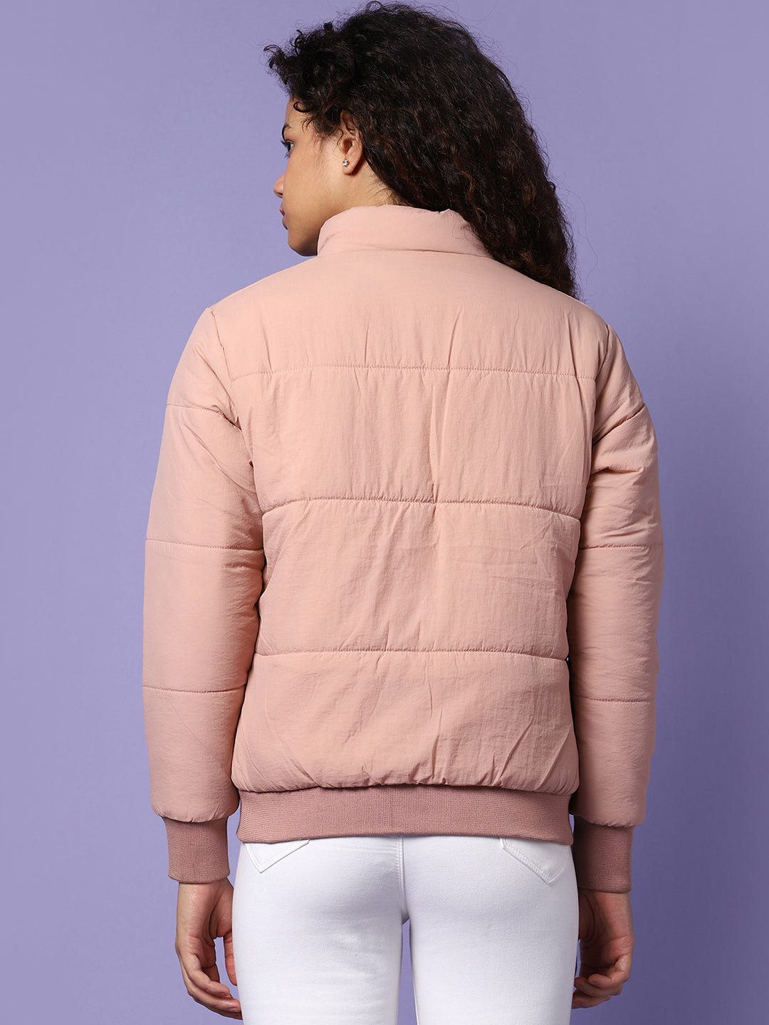 Puffer Jacket With Angled Open Pockets