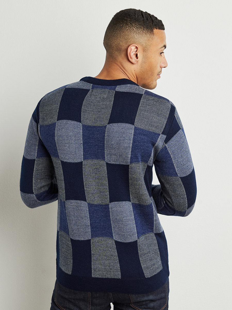 Block Check Pullover Sweater