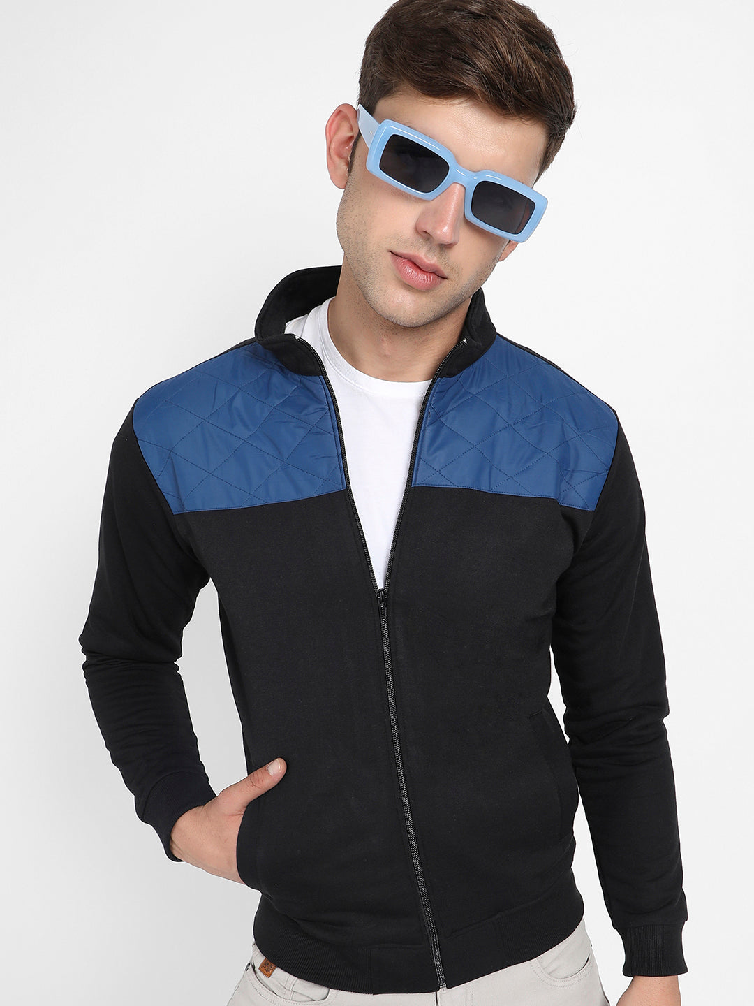 Zip-Front Jacket With Contrast Detail