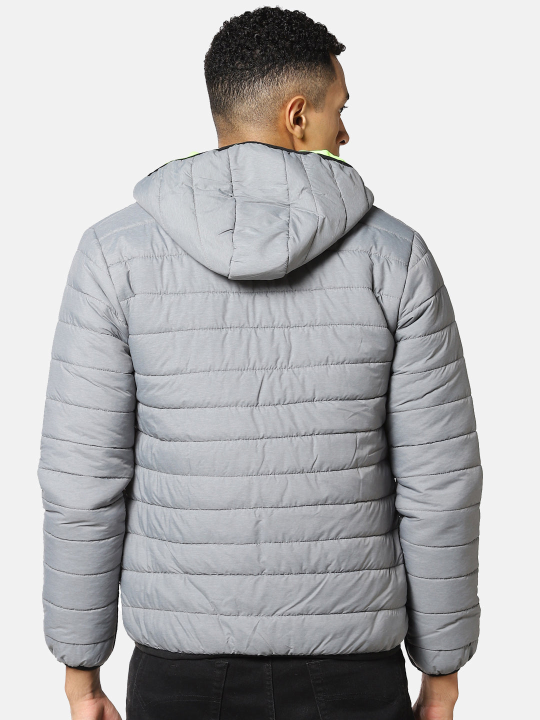 Puffer Jacket With Contrast Zipper