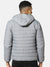 Men Grey Solid Windcheater Padded Jacket with Pocket