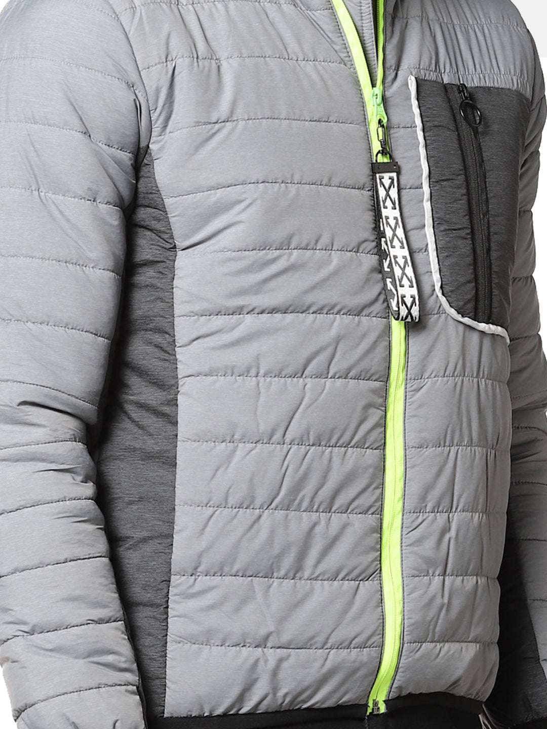 Puffer Jacket With Contrast Zipper