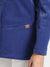 Indigo Blue Single-Breasted Blazer With Power Shoulders