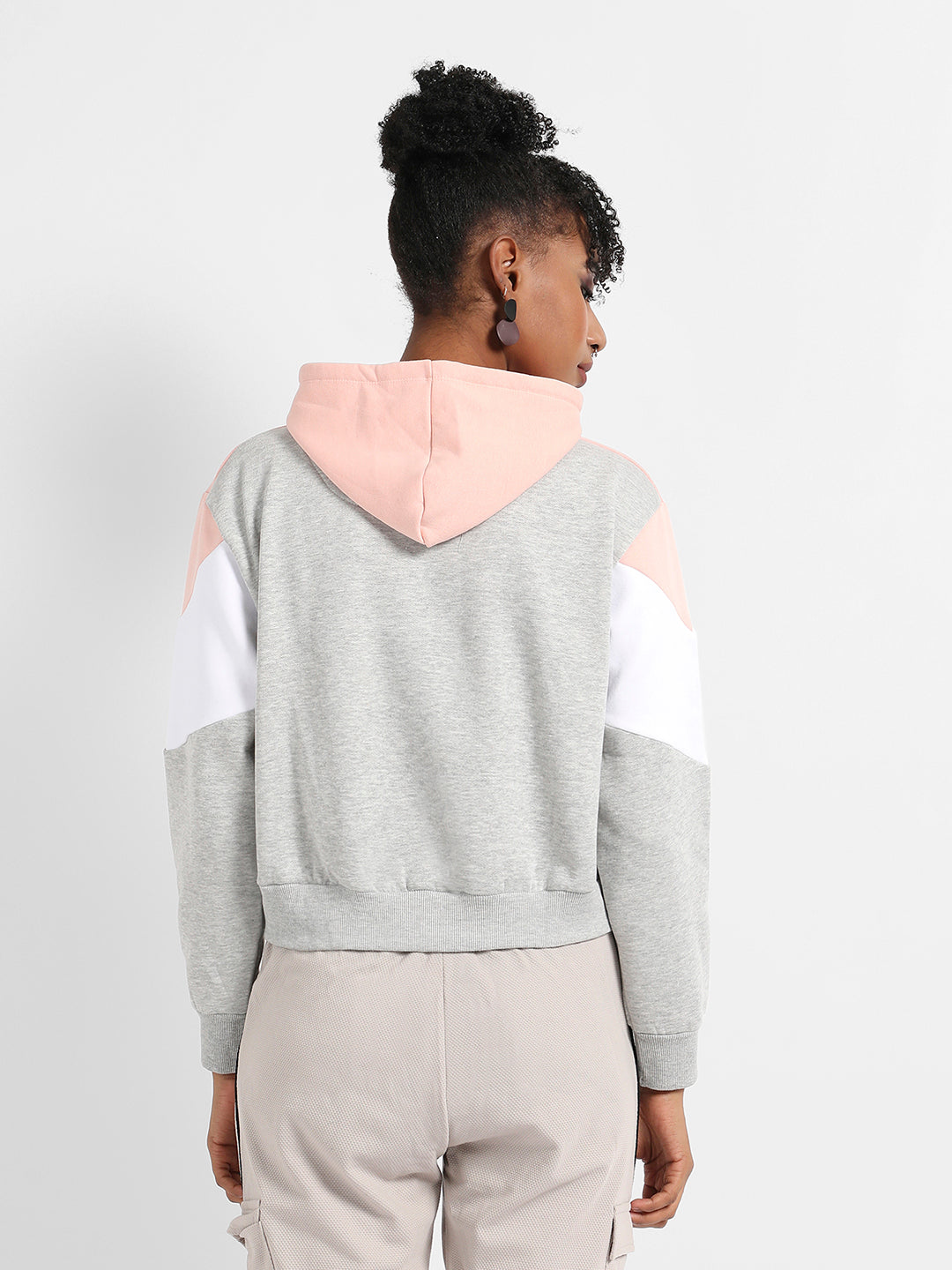 Pullover Hoodie With Contrast Panels