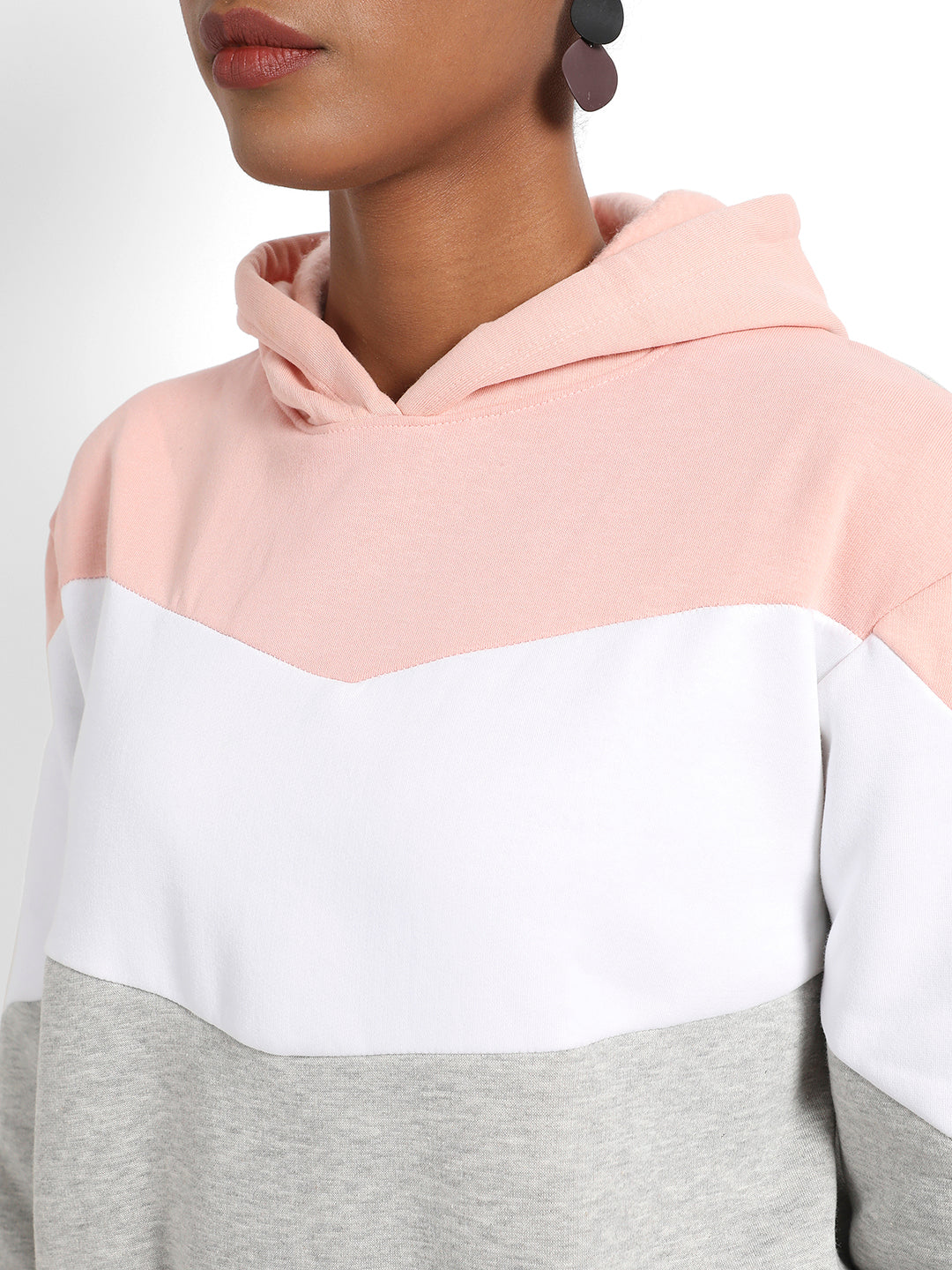 Multicolour Pullover Hoodie With Contrast Panels