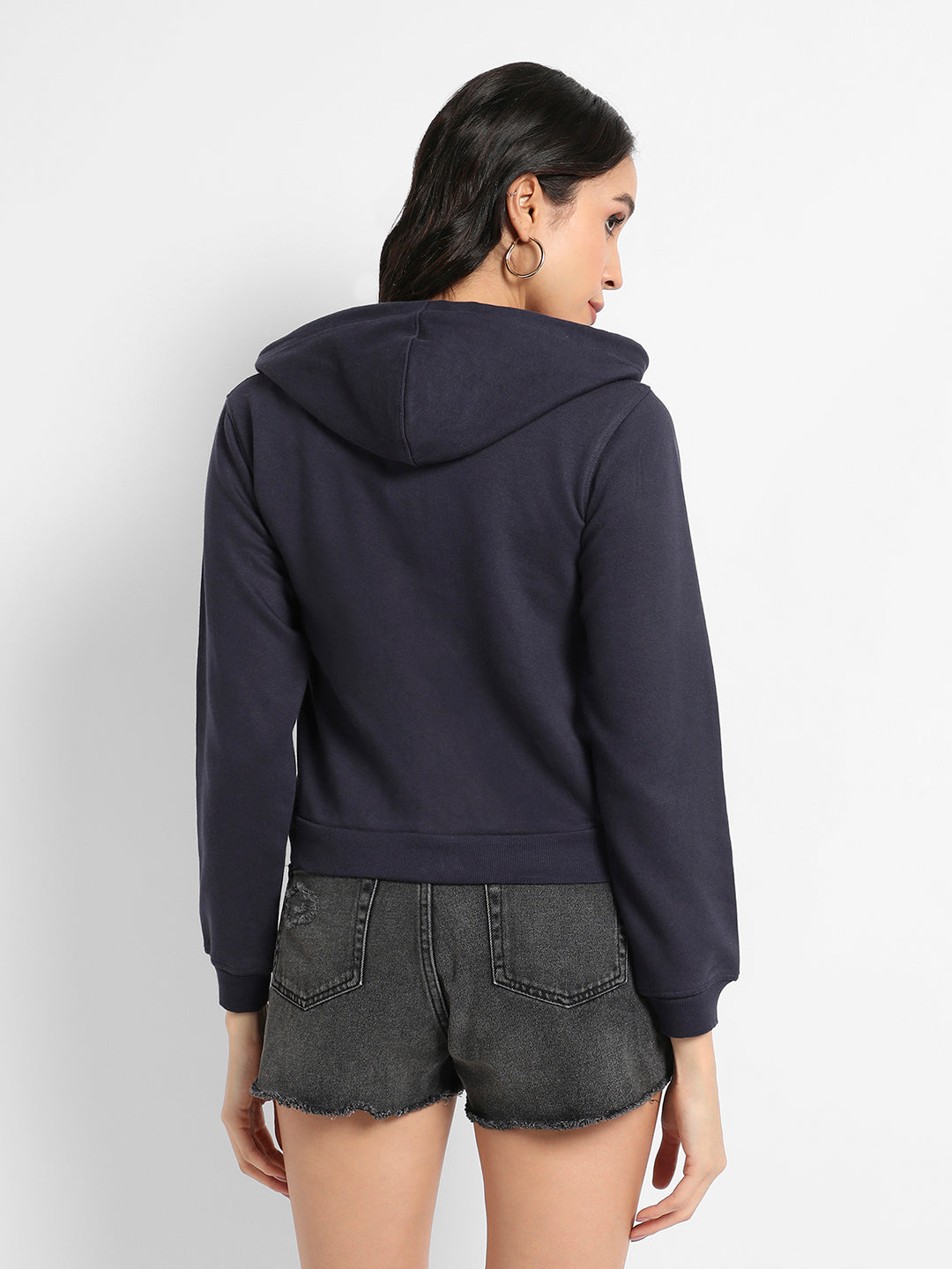 Zip-Front Hooded Sweatshirt With Contrast Panels