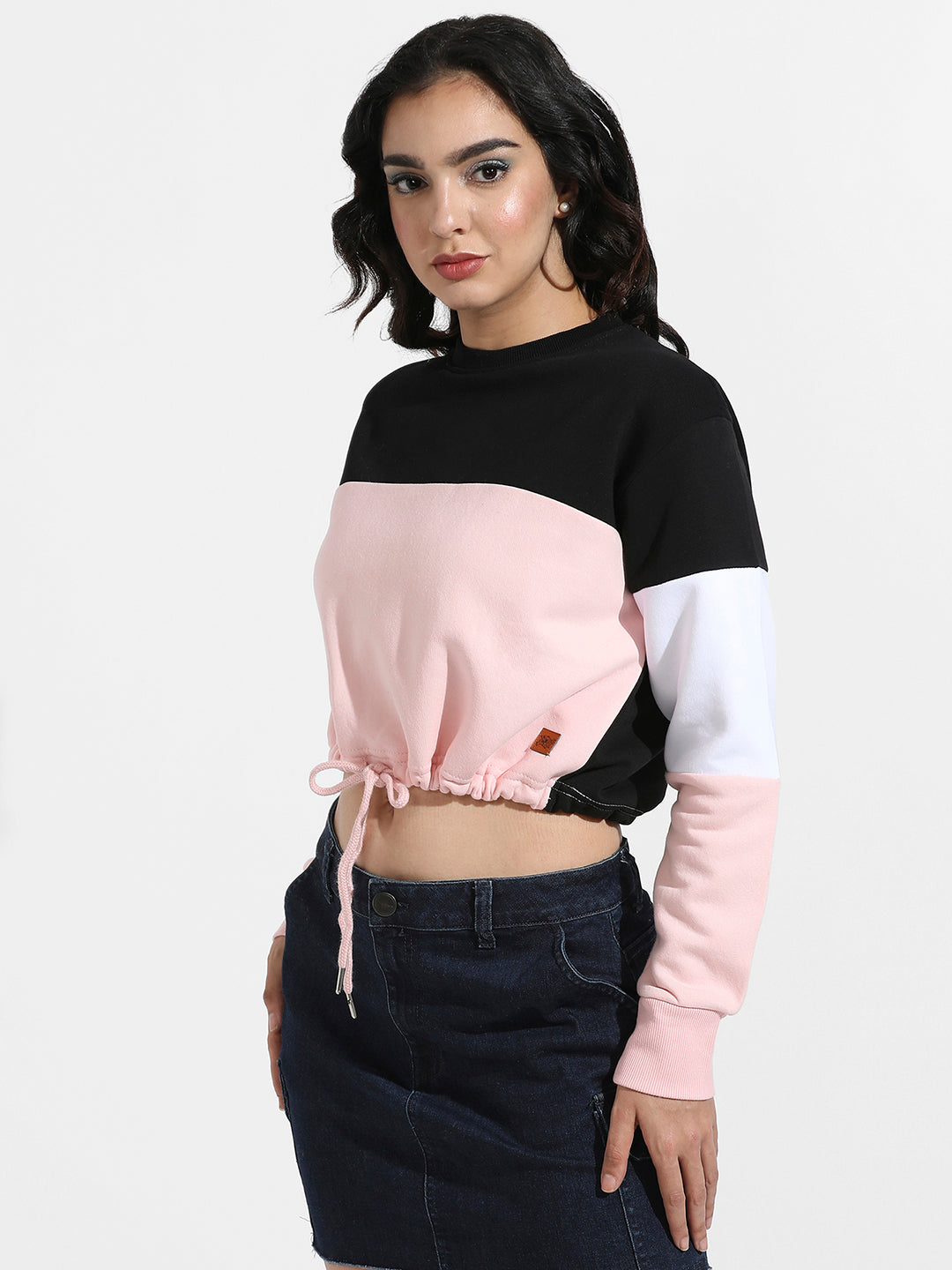 Colourblocked Sweatshirt With Drawstring Waist