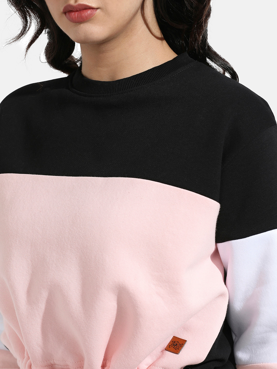 Colourblocked Sweatshirt With Drawstring Waist