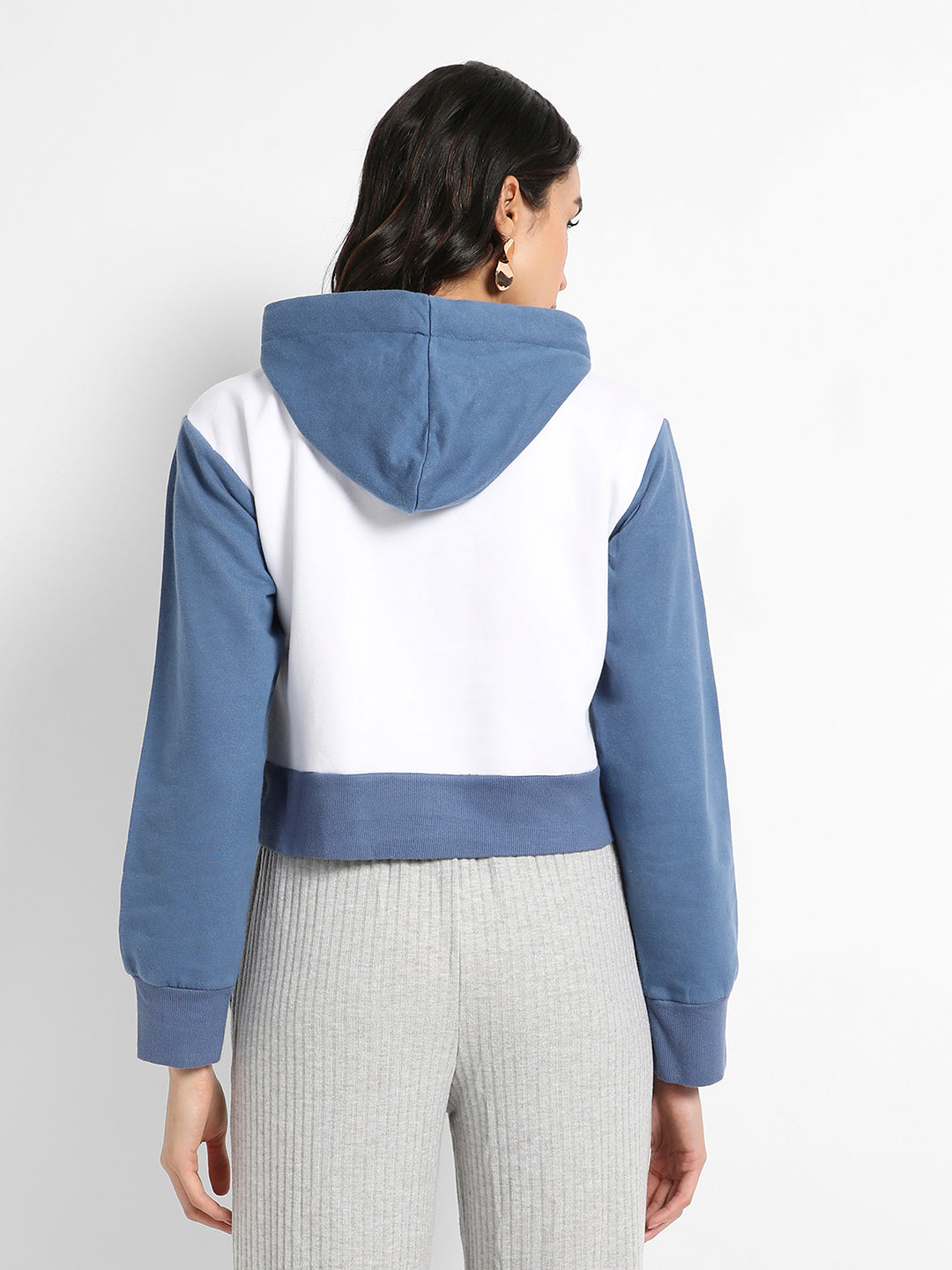 Wow! Colourblocked Cropped Hoodie