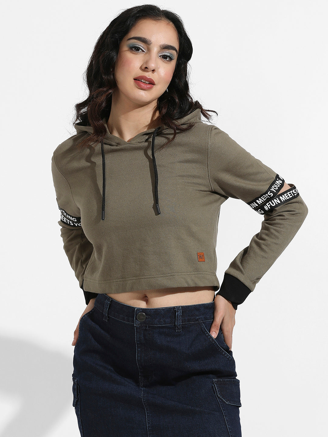 Pullover Hoodie With Cut-Out Sleeves