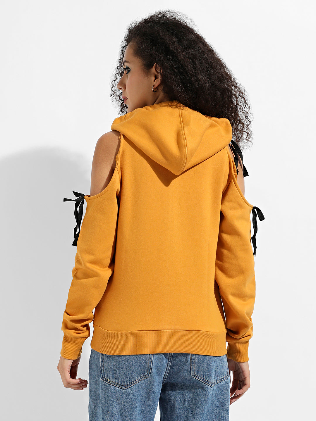 Pullover Sweatshirt With Cold Shoulder Sleeves