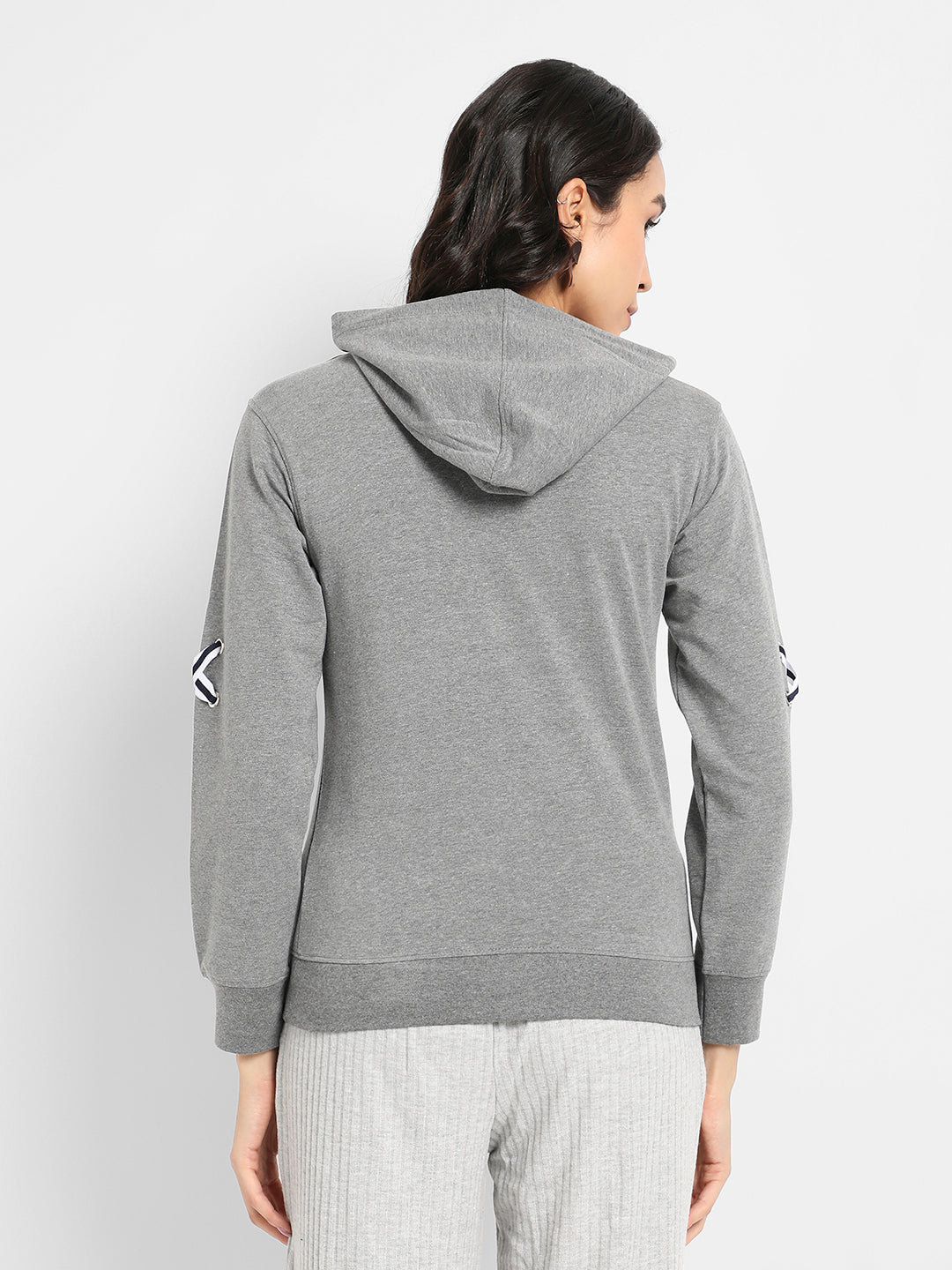 Pullover Hoodie With Criss-Cross Details