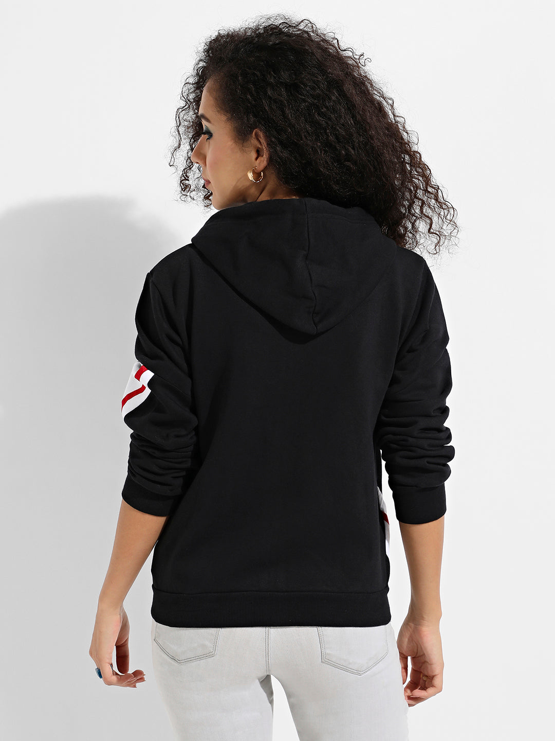 Zip-Front Hooded Sweatshirt With Contrast Panels