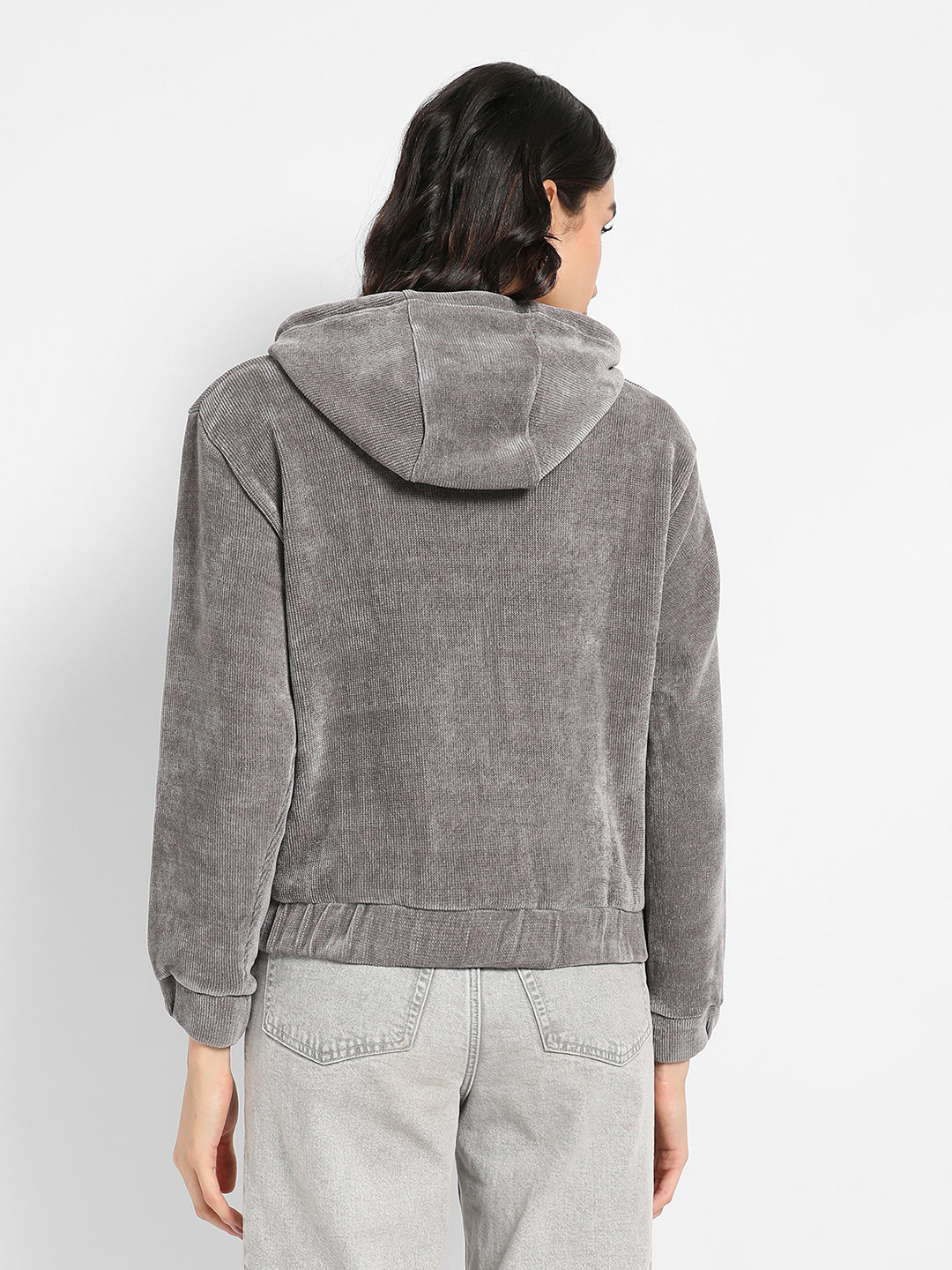 Ribbed Hoodie With Zip-Closure