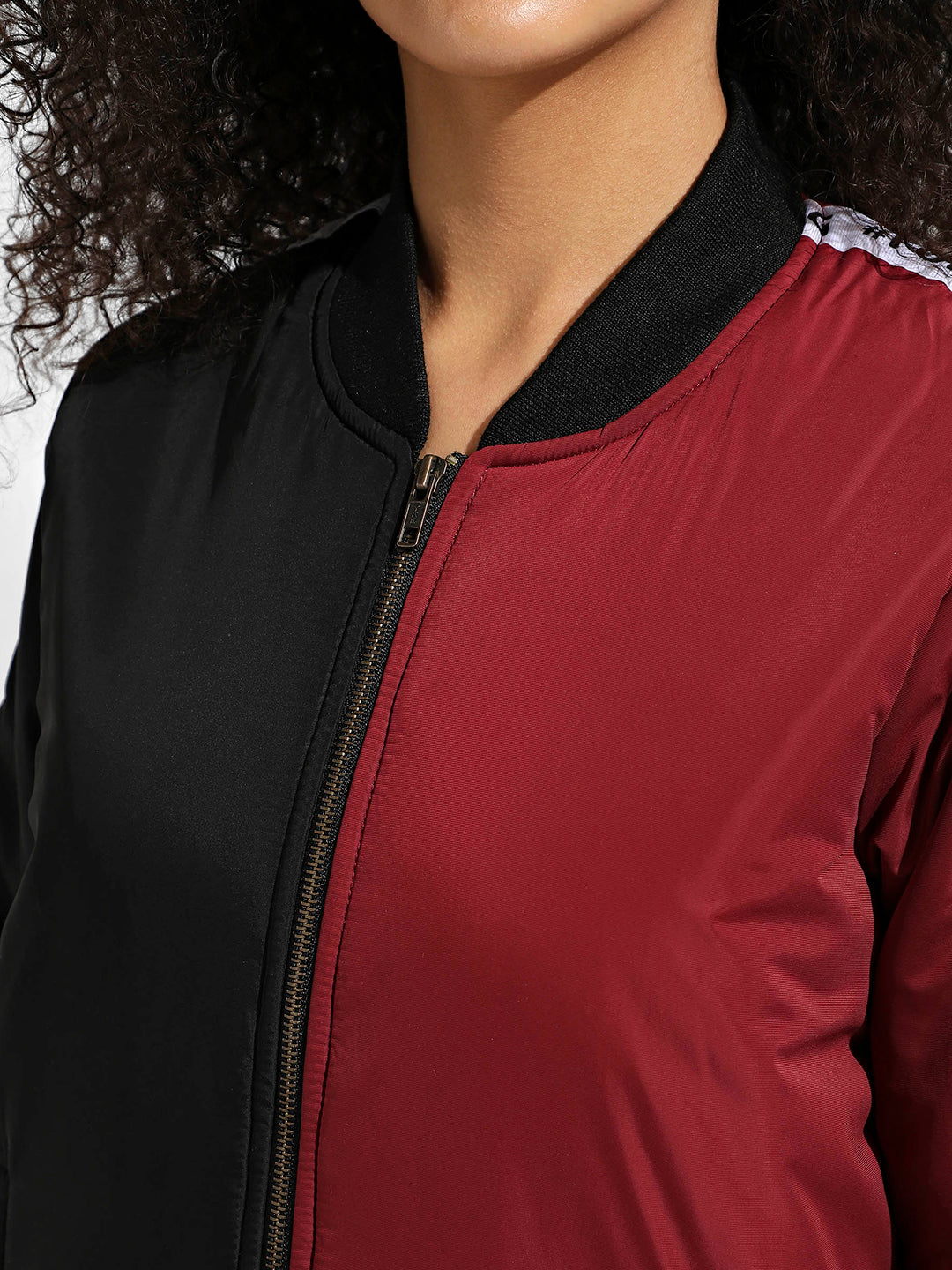 Zip-Front Colourblock Bomber Jacket