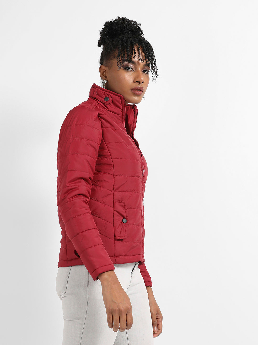 Puffer Jacket With Flap Insert Pockets