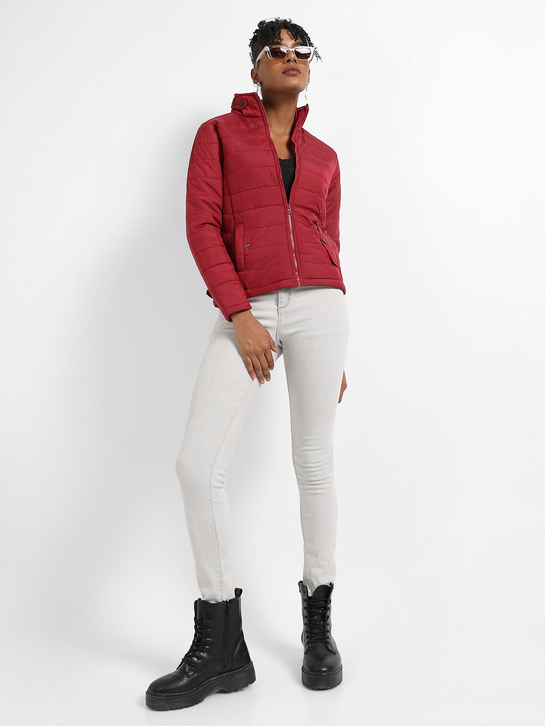 Puffer Jacket With Flap Insert Pockets