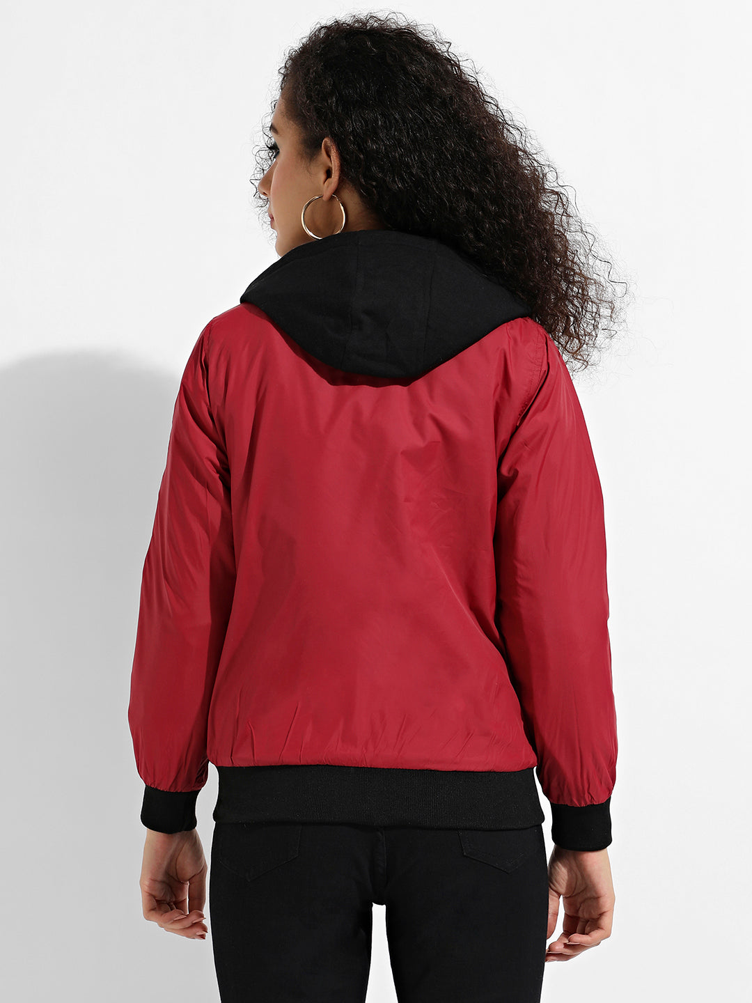 Zip-Front Jacket With Contrast Hem