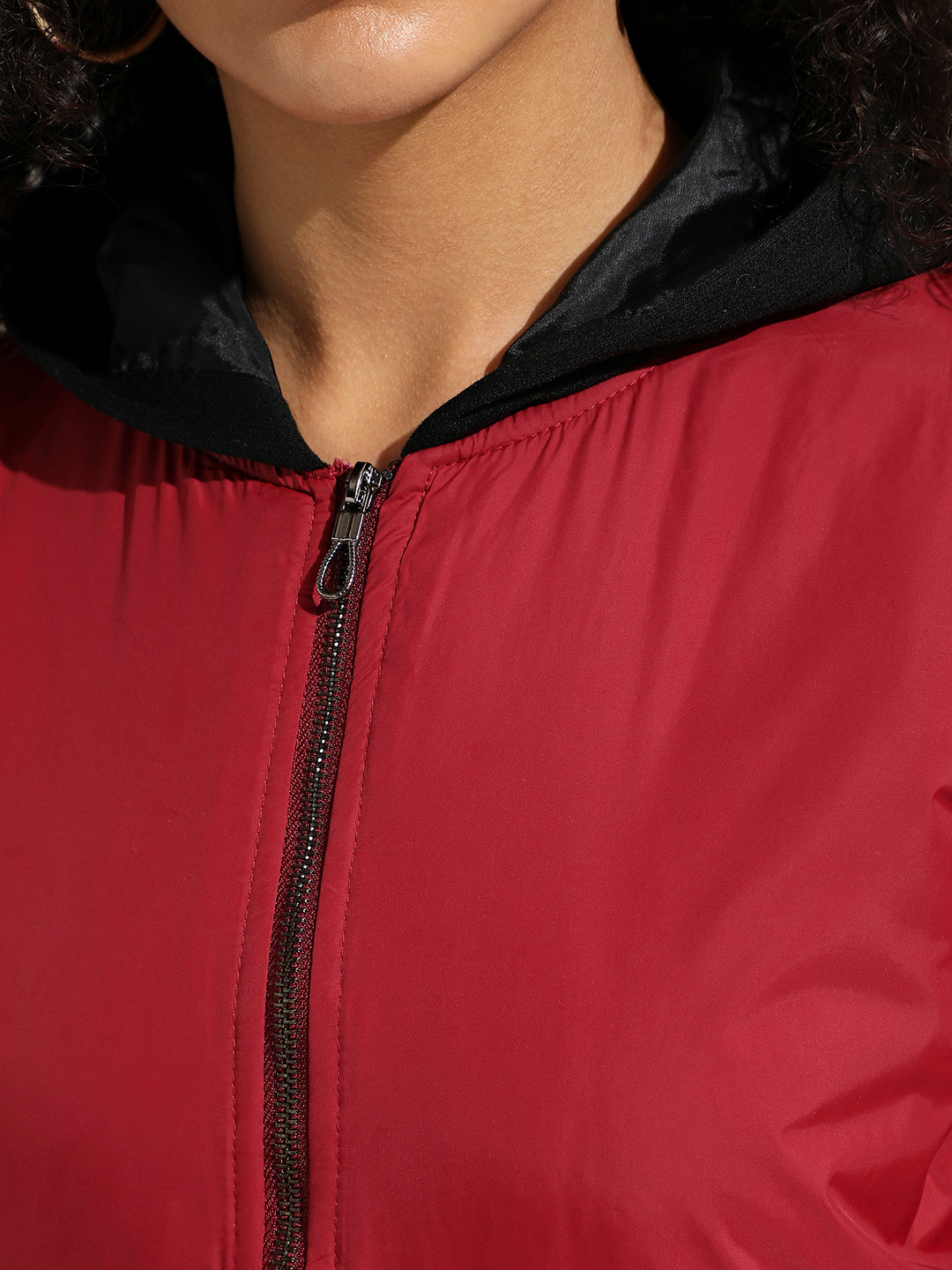 Zip-Front Jacket With Contrast Hem