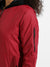 Maroon Zip-Front Jacket With Contrast Hem