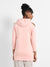 Baby Pink Hoodie Dress With Cold-Shoulder