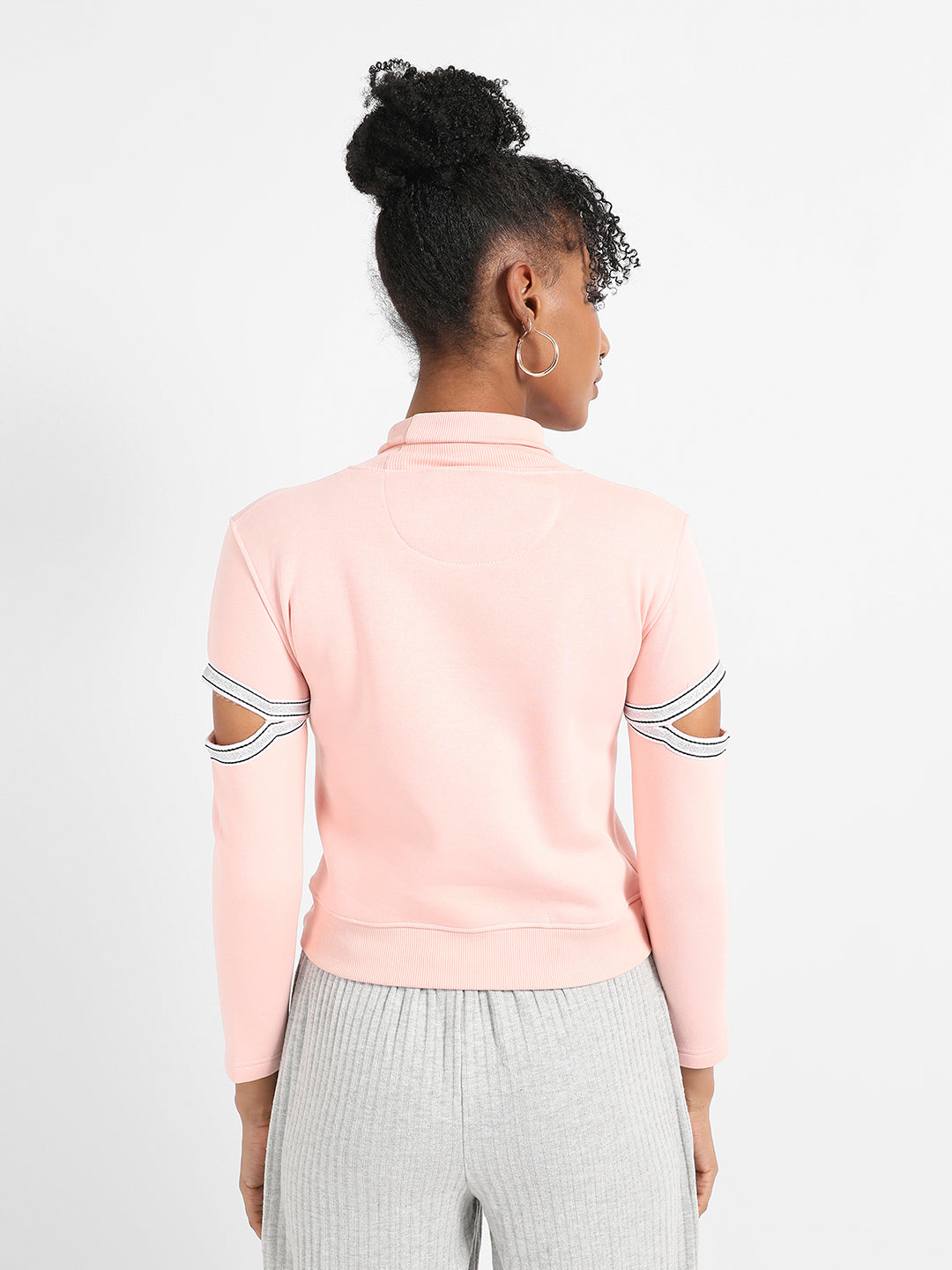 Pullover Sweatshirt With Cut-Out Sleeves