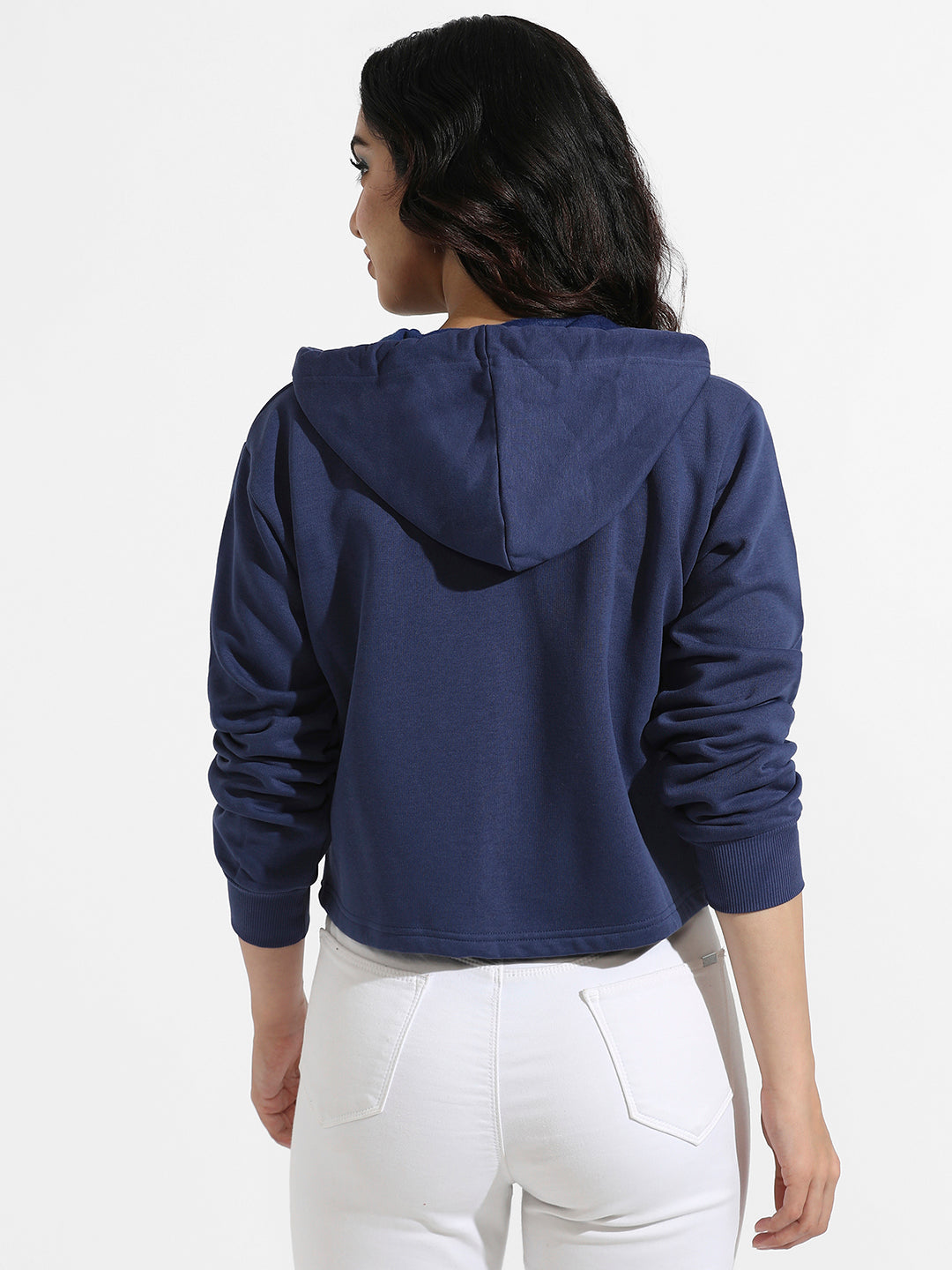 Zip-Front Hoodie With Contrast Drawstring