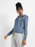 Prussian Blue Flap Pocket Sweatshirt With Contrast Buttons
