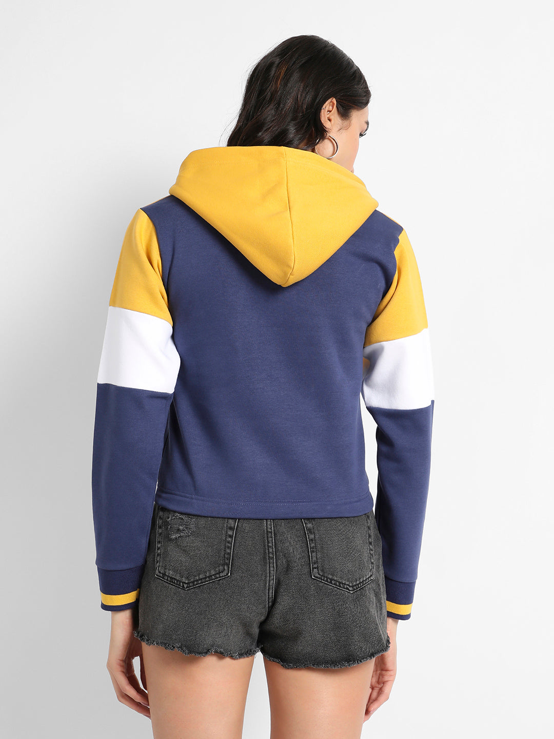 Zip-Front Hoodie With Contrast Panels