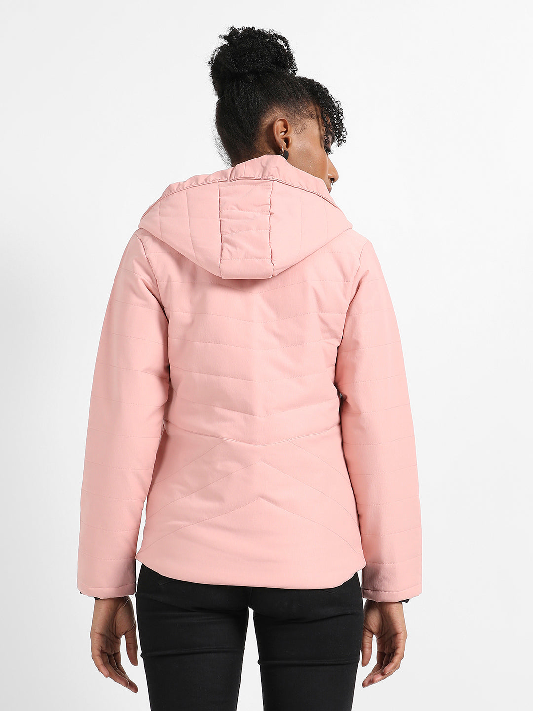 Quilted Puffer Jacket With Zipper Insert Pockets