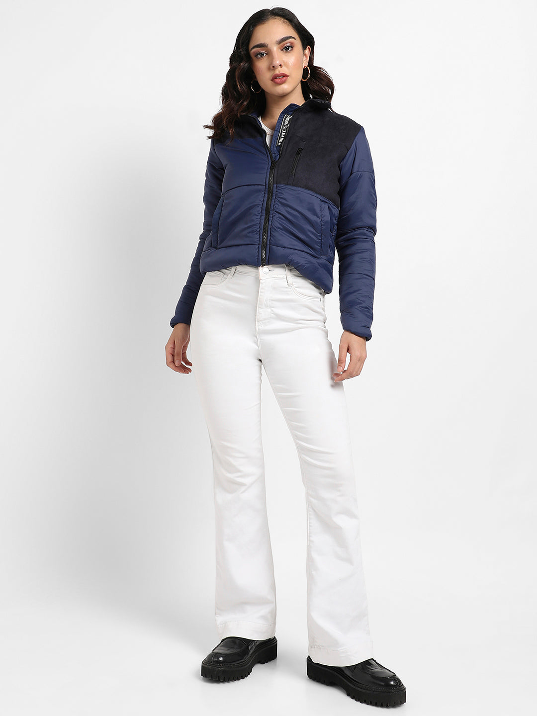 Bomber Jacket With Angled Open Pockets