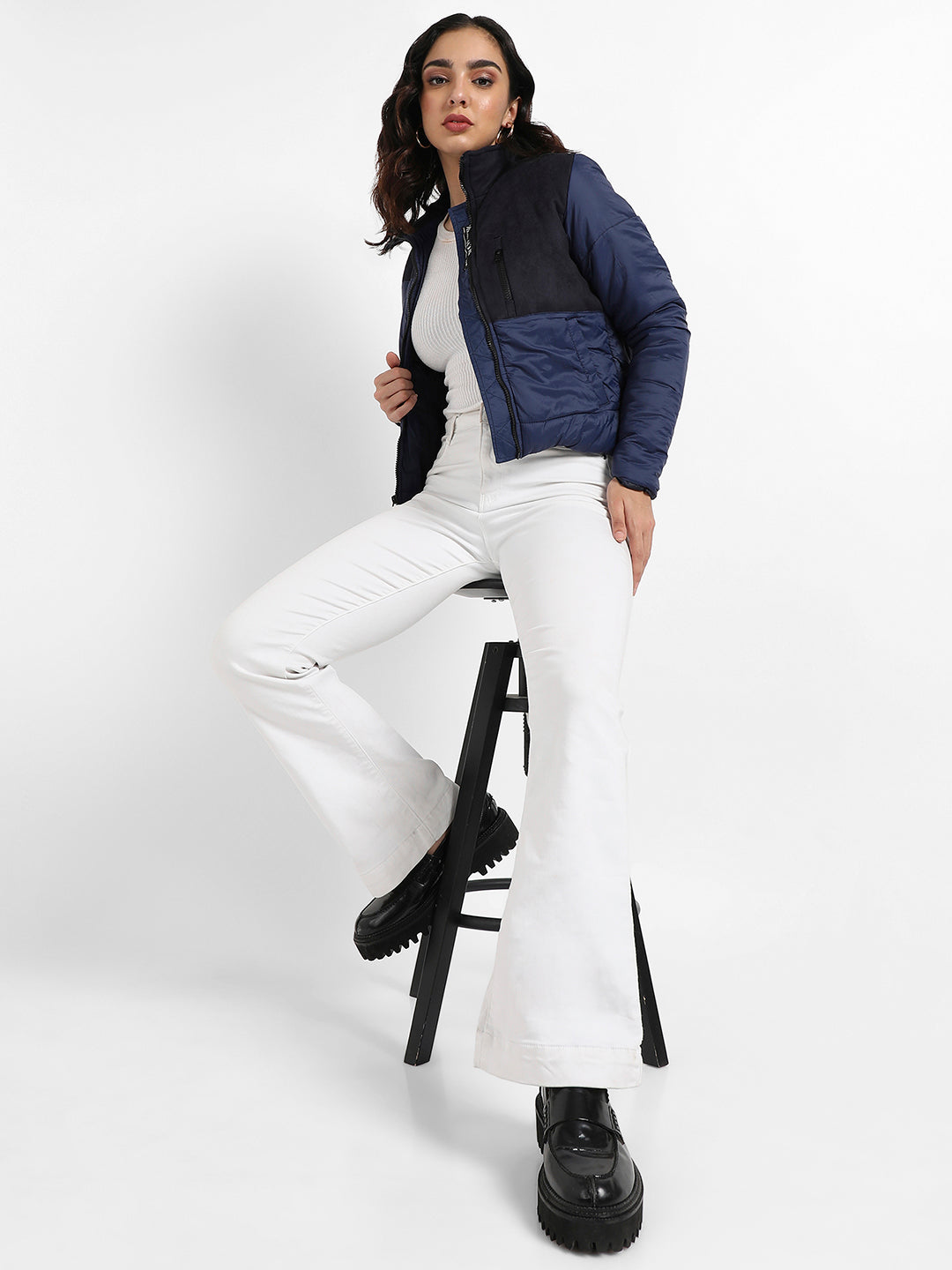 Bomber Jacket With Angled Open Pockets