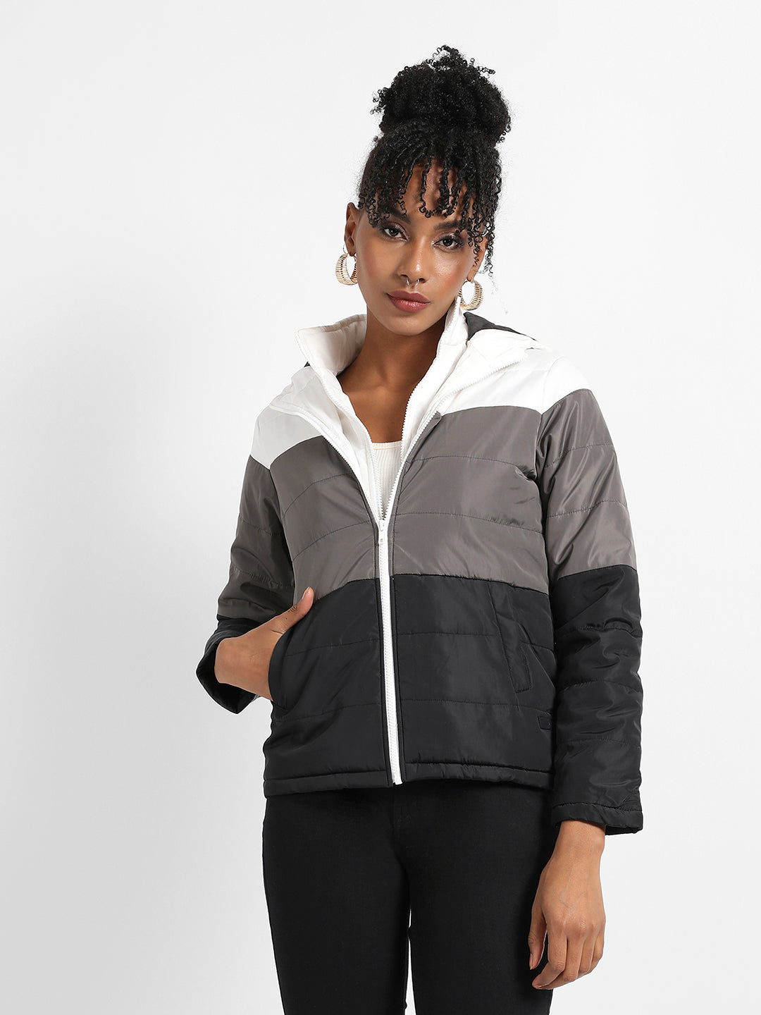 Double-Lined Colourblock Puffer Jacket