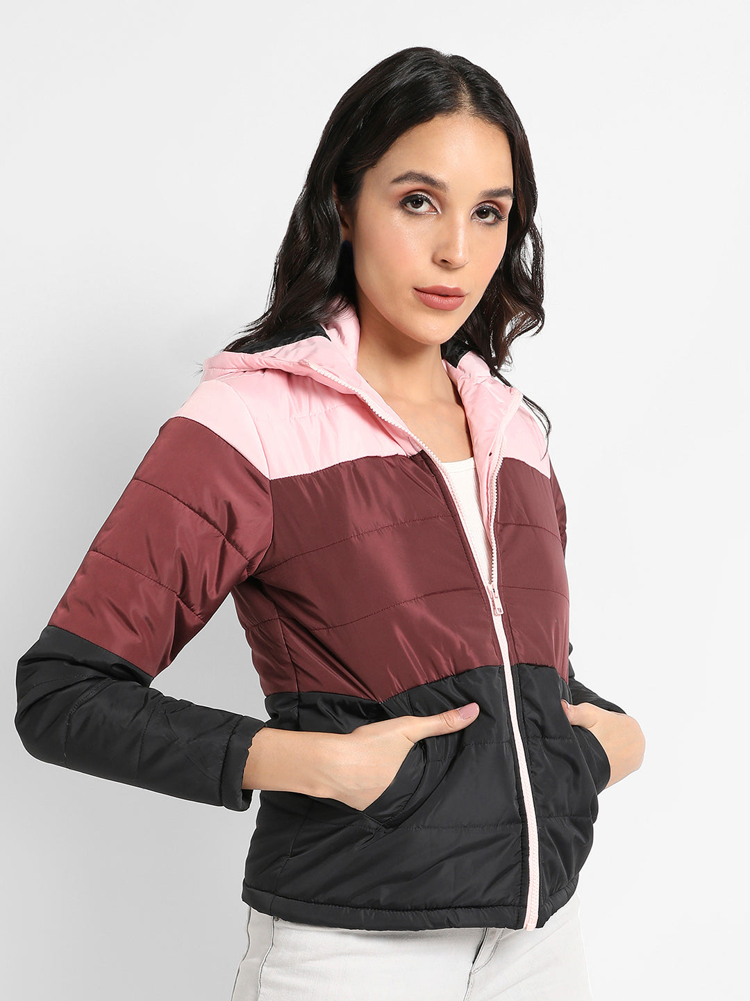 Double-Lined Colourblock Puffer Jacket