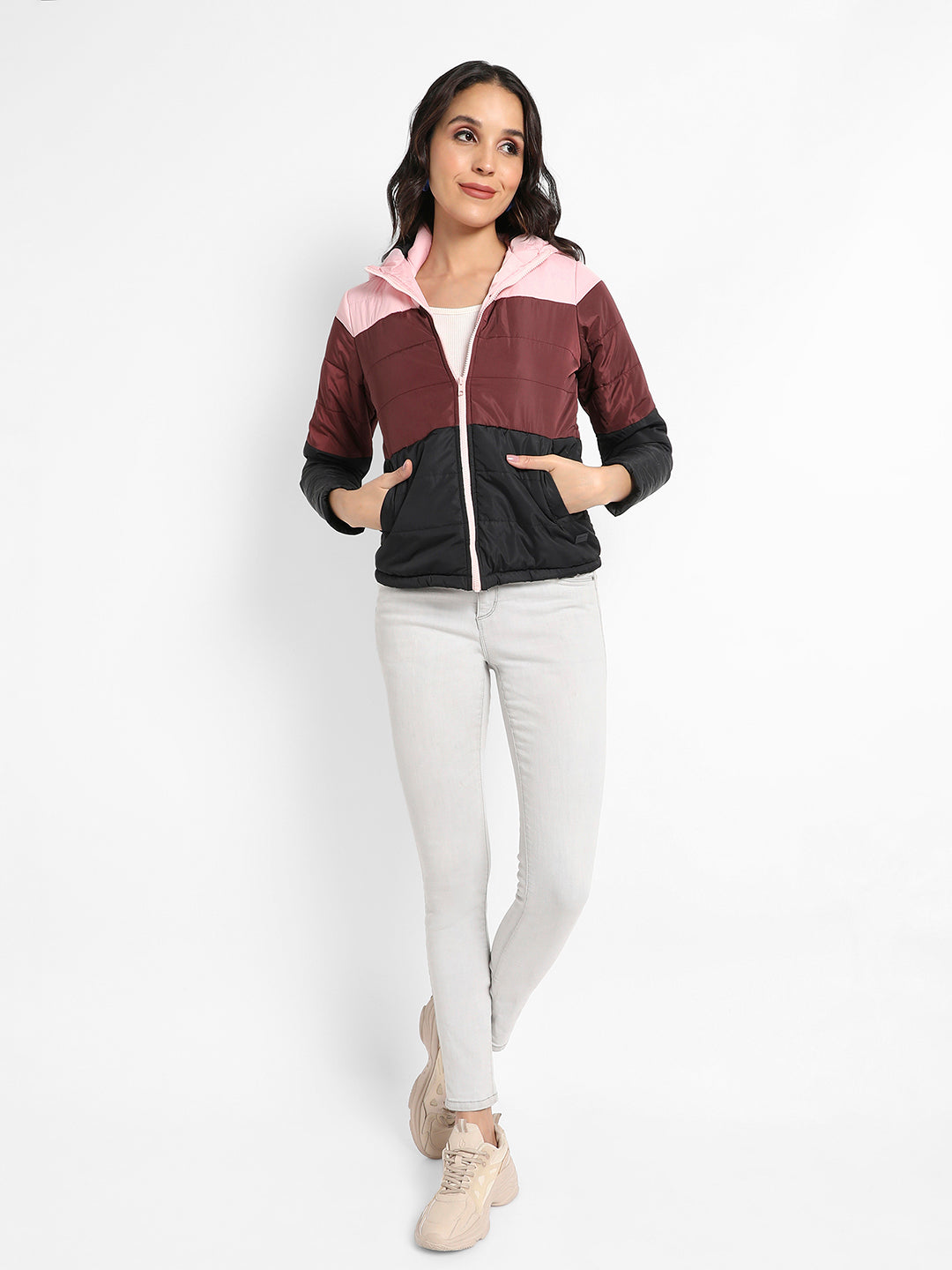 Double-Lined Colourblock Puffer Jacket