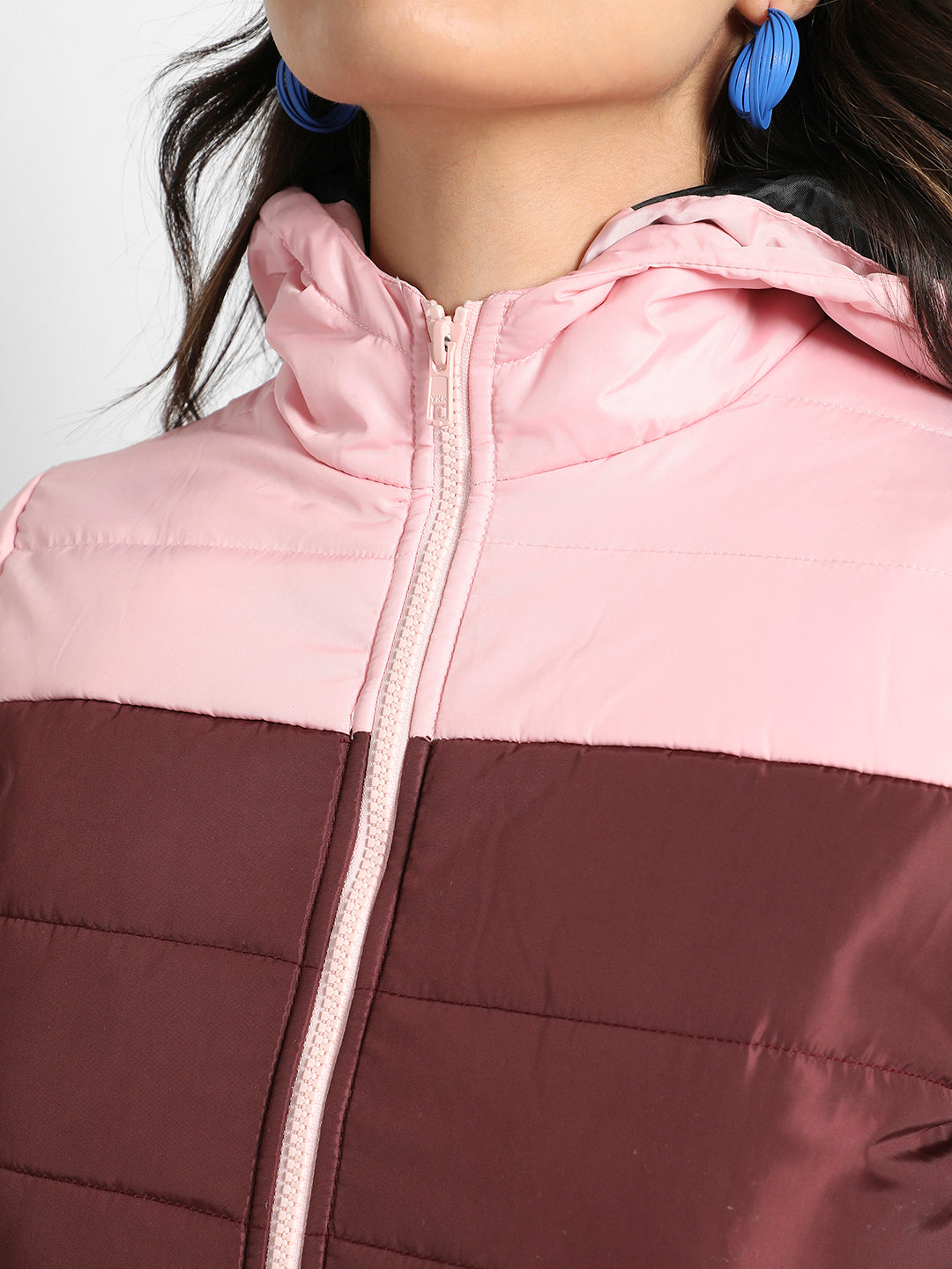 Multicolour Double-Lined Colourblock Puffer Jacket