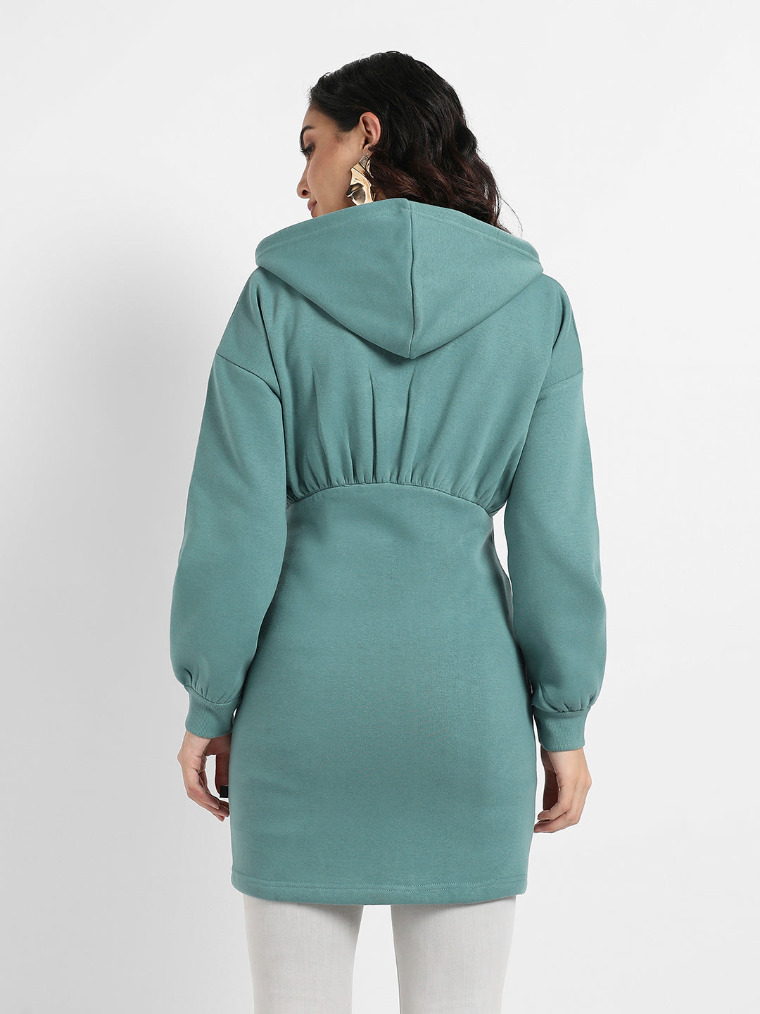 Hooded Bodycon Dress With Insert Pockets