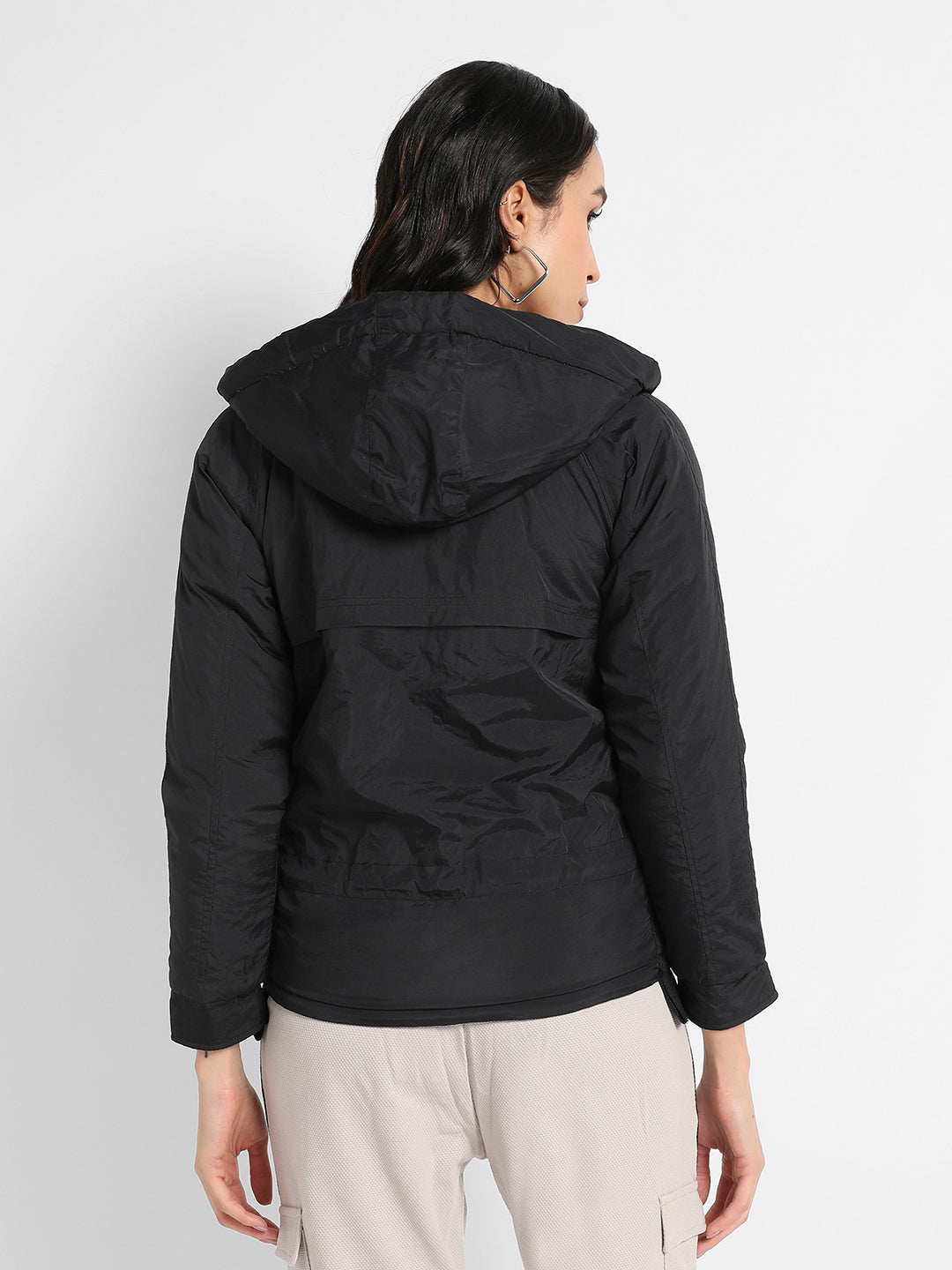 Puffer Jacket With Tie-Up Waist