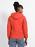 Orange Quilted Puffer Jacket With Zipper Insert Pockets