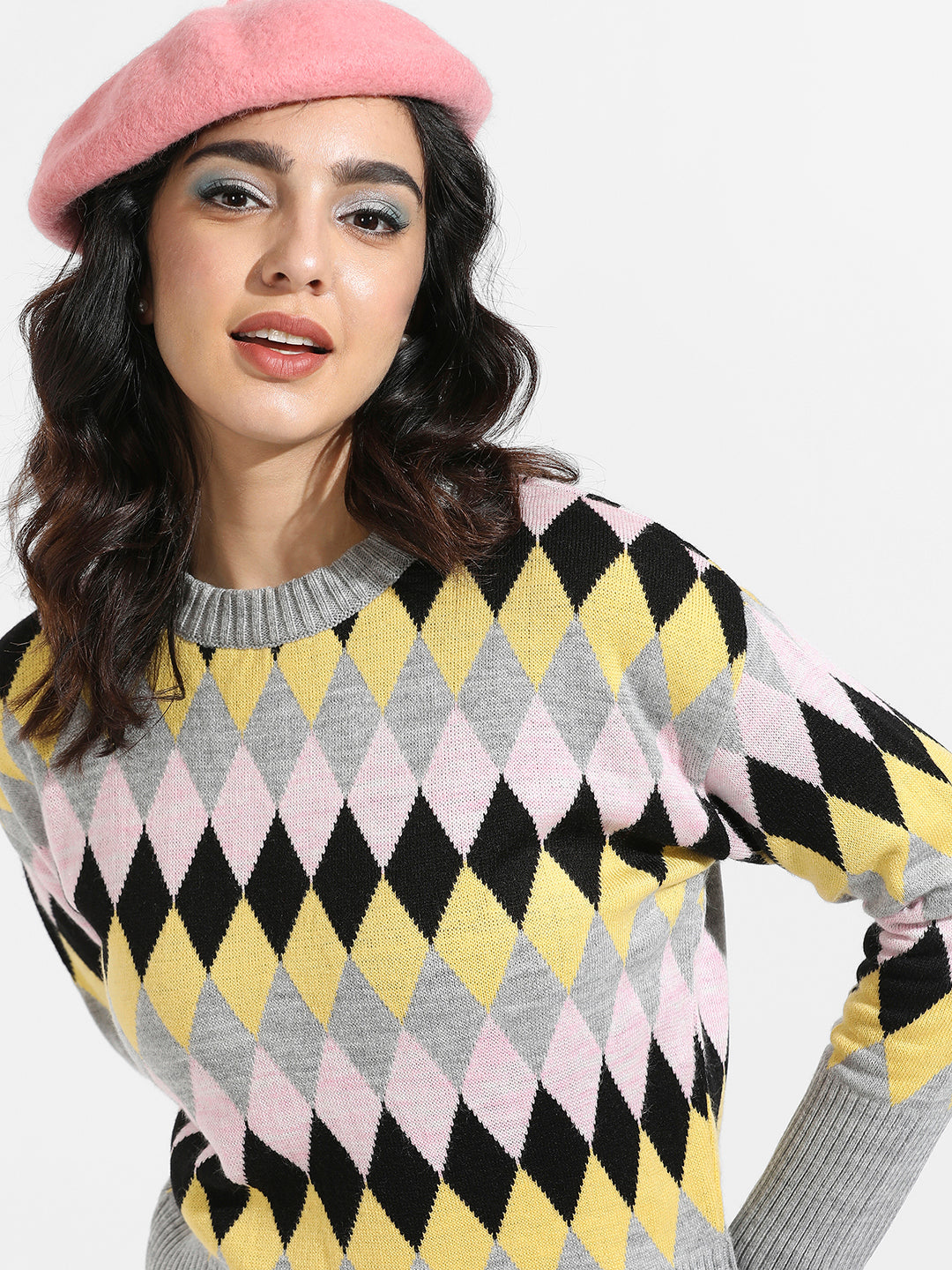 Argyle Knitted Pullover Sweater