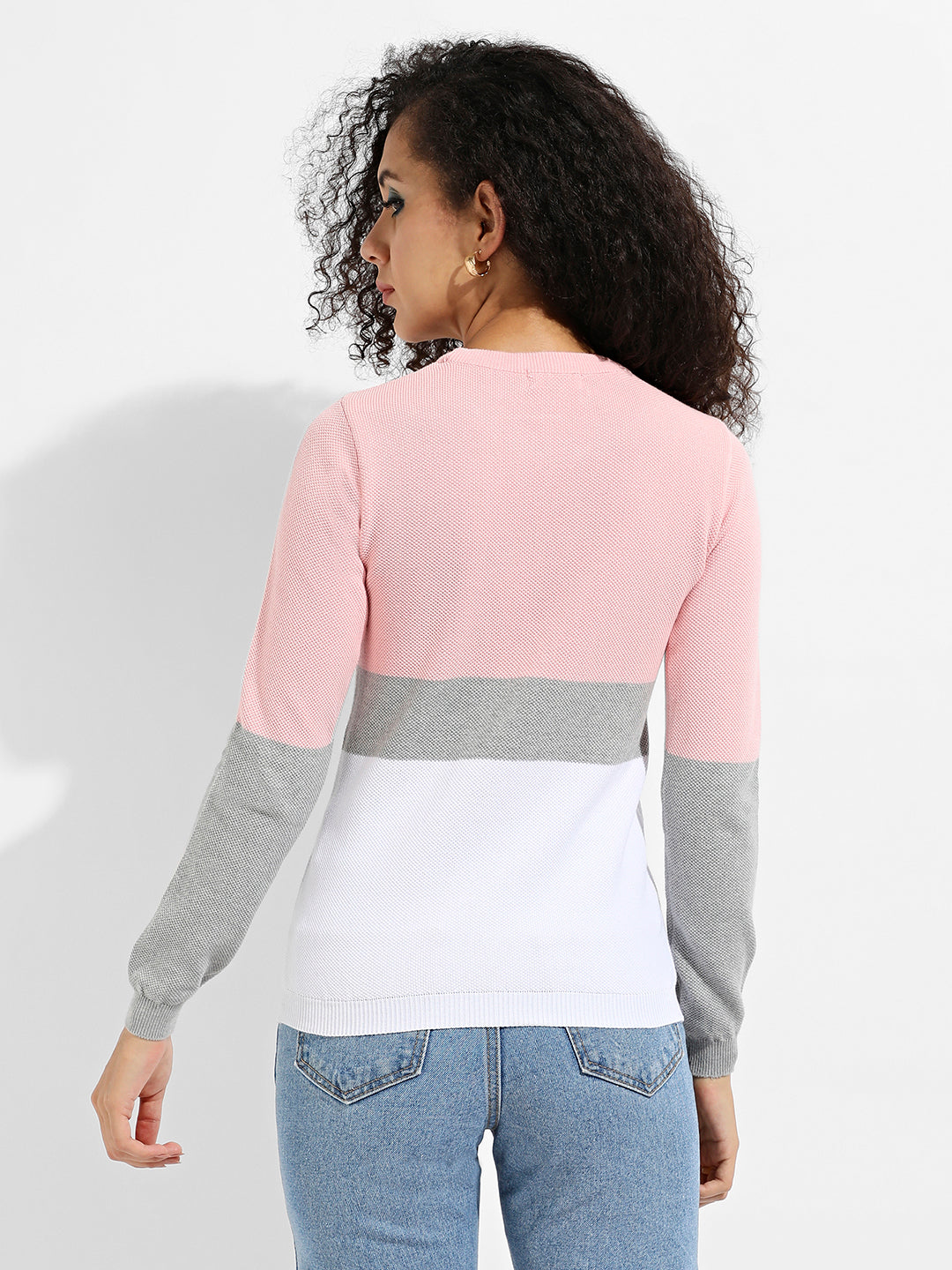 Pullover Sweater With Contrast Panels