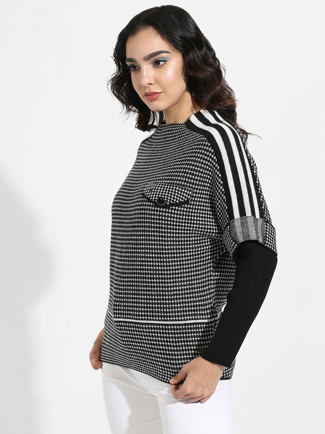 Raglan Sleeve Textured Pullover Sweater