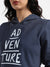 Navy Blue Adventure Pullover Cropped Hoodie