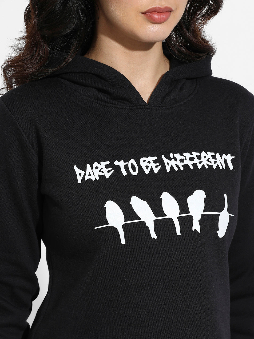 Black Too Be Different Cropped Hoodie