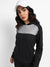 Black Pullover Hoodie With Mesh Details