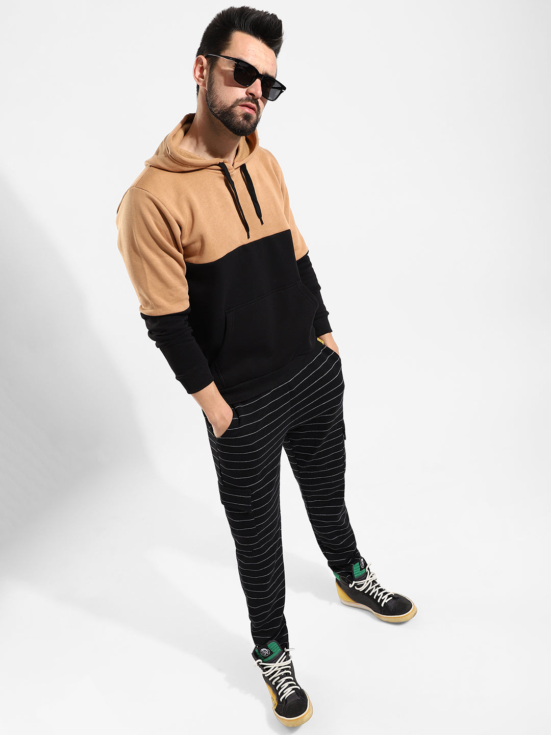 Cotton Colour-Blocked Regular Fit Tracksuit For Casual Wear