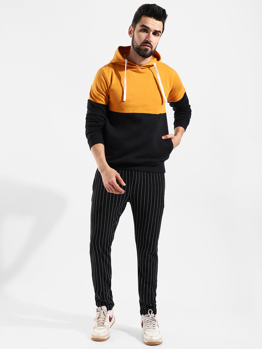 Cotton Colour-Blocked Regular Fit Tracksuit For Casual Wear