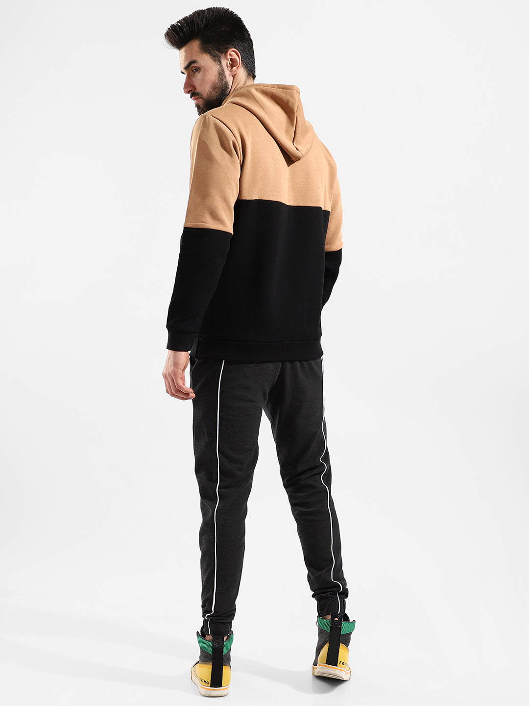 Cotton Colour-Blocked Regular Fit Tracksuit For Casual Wear