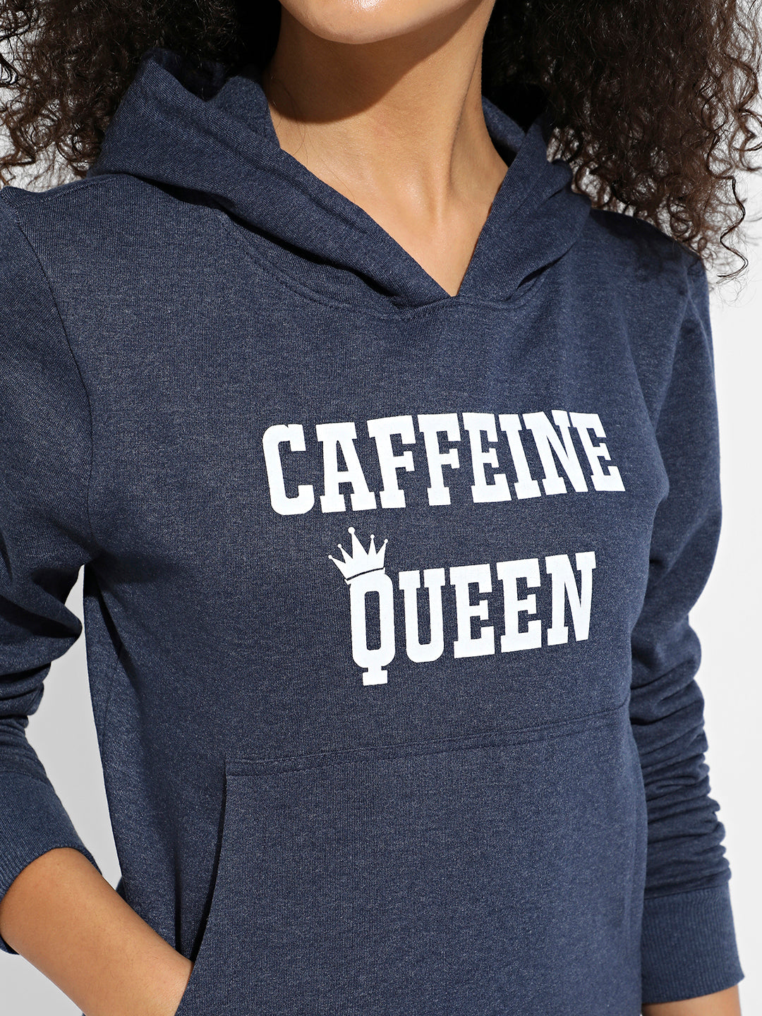 Blue Caffeine Queen Hoodie With Kangaroo Pockets